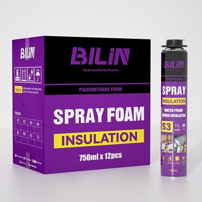 750 ml Spray PU espuma retardante de llama poliuretano espumante de expansión ligero