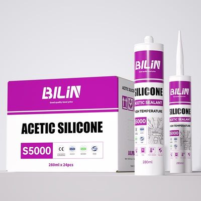Un componente de acético de curación de silicona sellador a prueba de UV para baños y cocinas