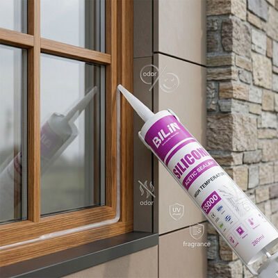 Calidad Sellador de silicona acético Sellador de silicona a base de acetoxi con olor suave La opción ideal para sellar ventanas, puertas y fachadas fábrica